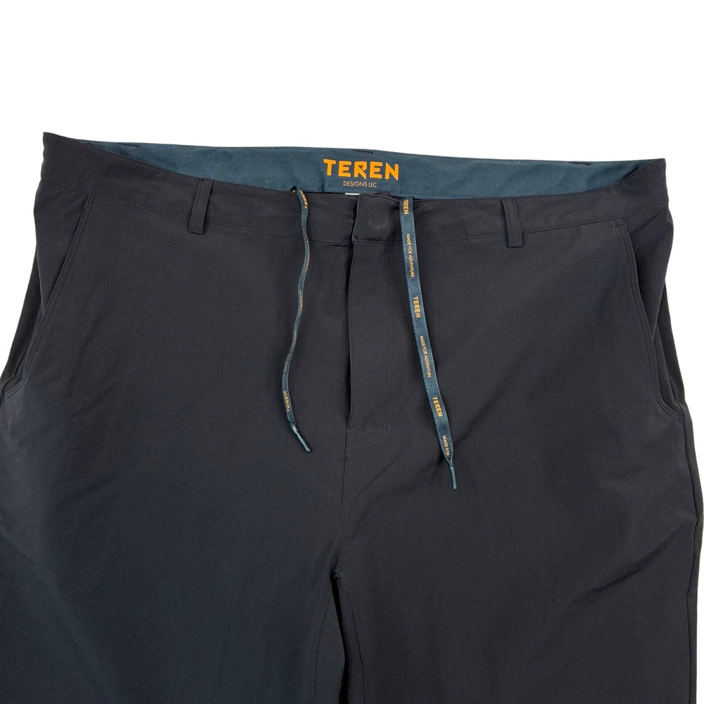 Teren Adventure Pants Mens 40x30 Black Stretch Nylon Technical Hiking Trousers